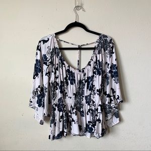 Free People Glenside Floral Top Size Medium